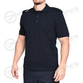 Tricou Polo Bleumarin Neinscriptionat (50% Bumbac - 50% Poliester, cu port embleme/pix)